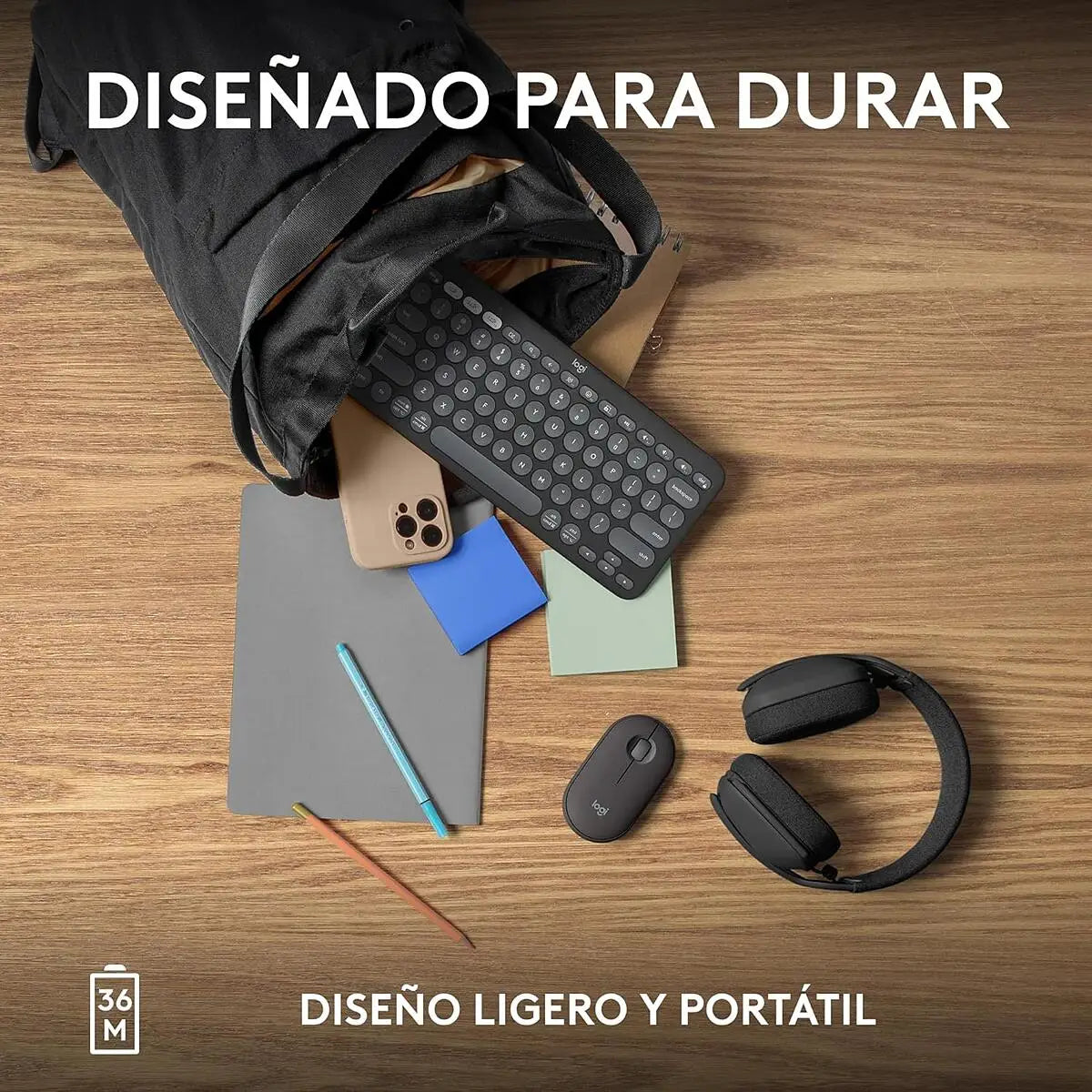 Logitech Teclado inalambrico Pebble Keys 2 K380s Grafito