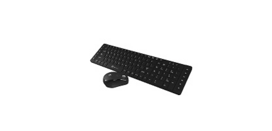 Klipx kit teclado mouse compacto inalambrico negro