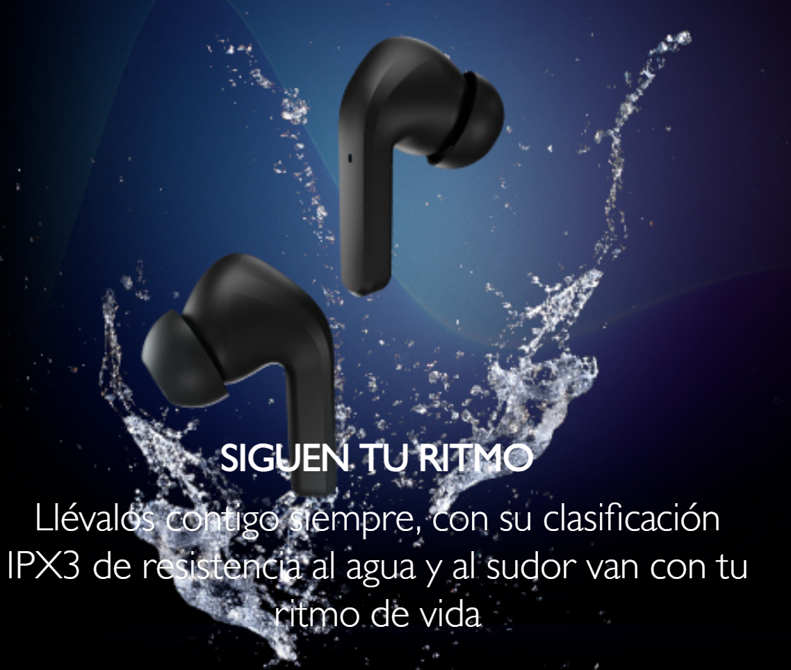 KX KTE-750BK ANC Erbds Wls-BT 26hr TWS W/Charg.case Black