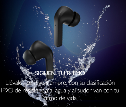 KX KTE-750BK ANC Erbds Wls-BT 26hr TWS W/Charg.case Black